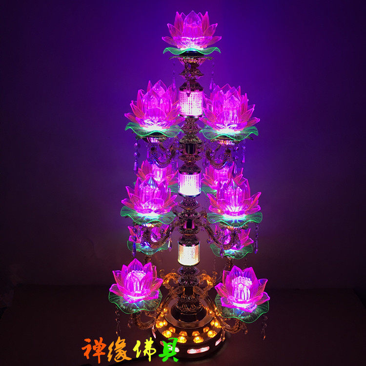 thirteen products LED Seven color crystal lotus lamp Buddha Hall lamp for the Buddha lamp temple Buddha lamp supplies Buddha-Taobao