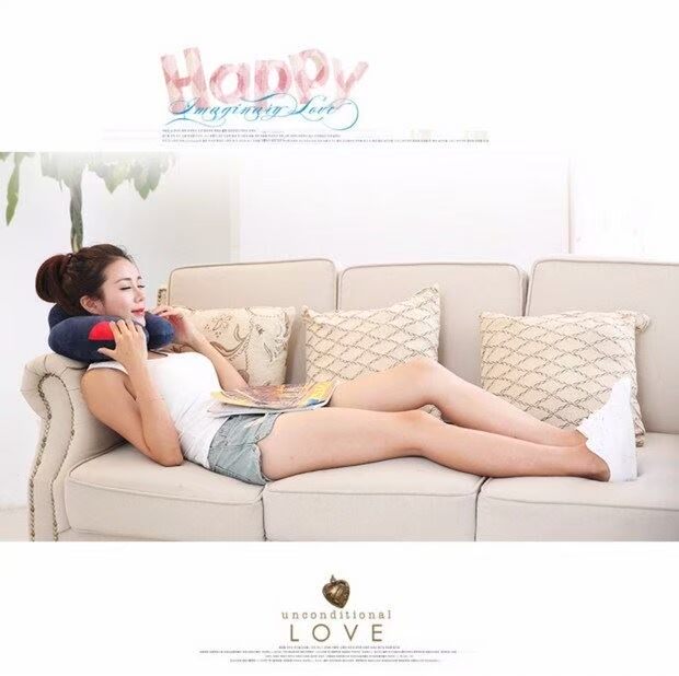 Chăm sóc sức khỏe cổ vòng tròn du lịch mở xe đệm cổ u-type gối cổ tử cung lười ngủ gối nhớ bông gối đôi