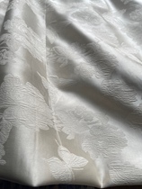 Off-white jacquard butterfly love flower lined coat composite Hanfu fabric price per meter