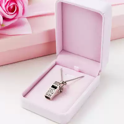 New 925 sterling silver vintage carved couple White whistle necklace can blow outdoor survival metal whistle
