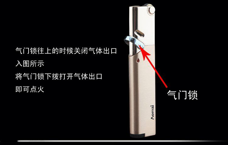 Omai Aomai nhẹ hơn cá tính nhẹ kim loại xả thẳng bánh xe ngọn lửa màu xanh ngọn lửa khí nhẹ hơn bật lửa dài