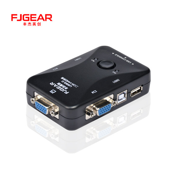 Fengjie FJ-2UKkvm 스위치 2포트 USB 수동 VGA 스위치 2개 호스트 공유 모니터 키보드 및 마우스