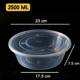 Round 2000ml 2500 food grade 3000 disposable lunch box packed lunch box crayfish fast food takeaway tableware