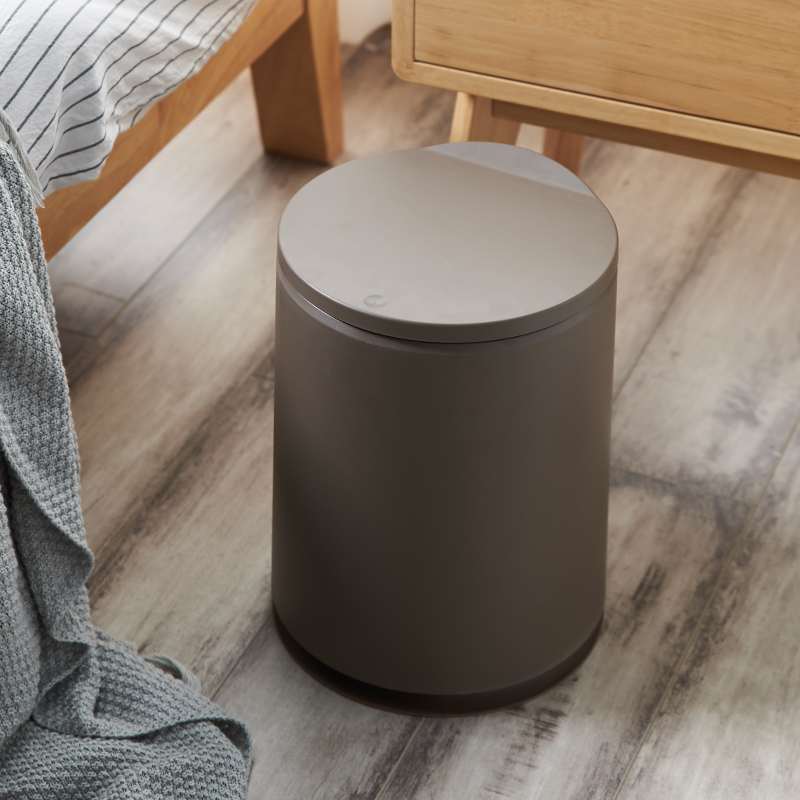 Minima Trash Can Home Press-Pressure Makeup Room Living-room Kitchen Bedroom Office Creative Large Number Clips Sewn Covered