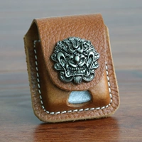 Темно -синяя желтая кожаная кожаная пряжка головы льва