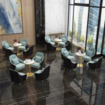 Single Sofa Chair Modern Minimalist Rock Board Iron Art Table And Chairs Combined Casual Cafe Milk Tea Shop Club Guests Small Round Table
