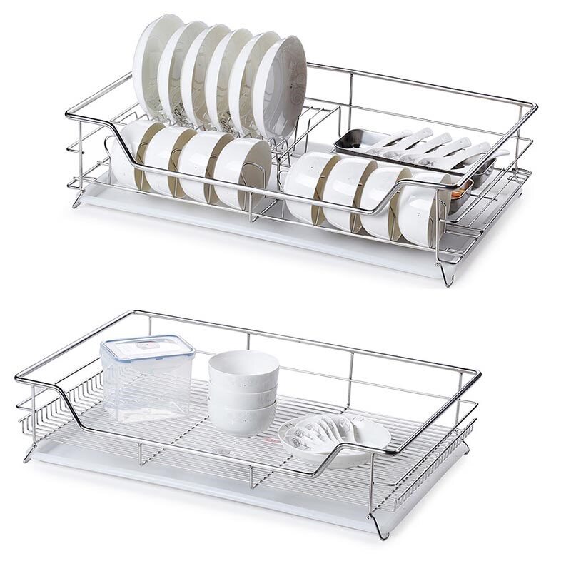 Home Pull Basket 304 Stainless Steel Blue Kitchen Integral Cupboard drawer Bowl Hearth Seasoned Monolayer Door Slide Rail Double Thickening