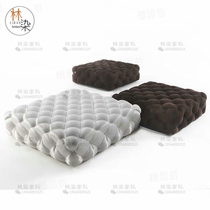 Modern minimalist fabric sofa stool Nordic light luxury square stool hallway change shoe stool pull button foot stool cloakroom rest stool