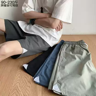 Summer simple all-match sports shorts men's fat plus size loose and thin quick-drying five-point pants five-point pants trend