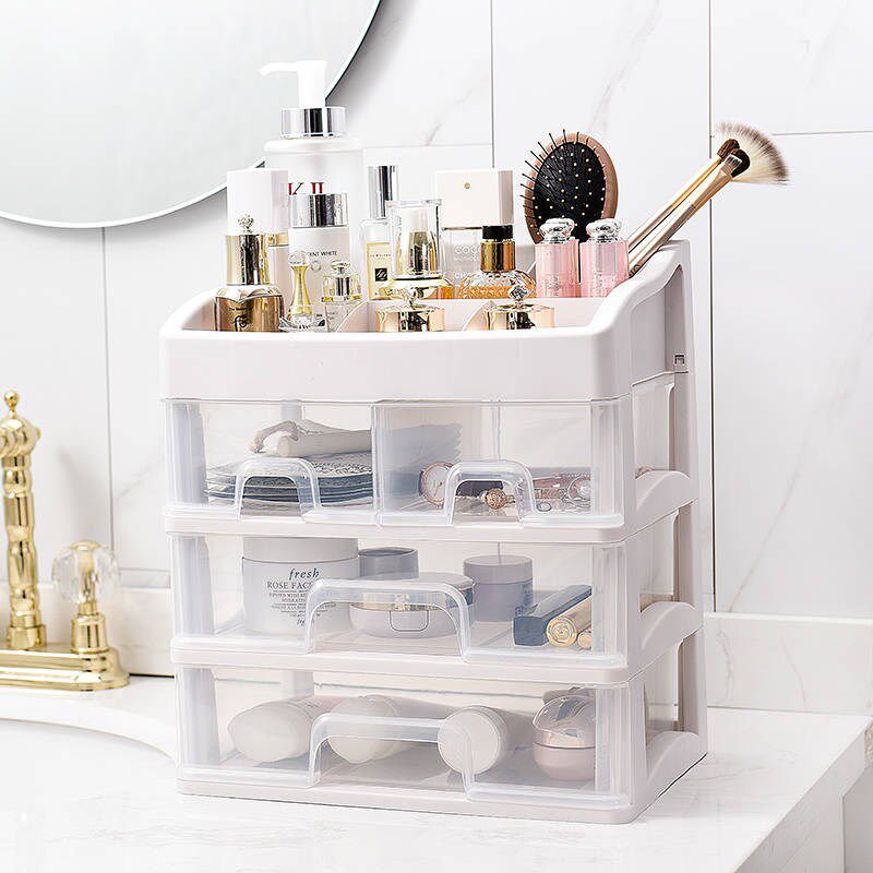 Cosmetics storage box dormitory desktop artifact skin care lipstick shelf makeup box trembles with the same style