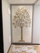 Custom new Chinese living room entrance corridor background wall Light luxury film and television wall Shell tile board decorative board