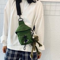 Net red small cloth bag womens bag new 2020 Korean version oblique across canvas bag ins wind wild chest bag fashion fanny pack