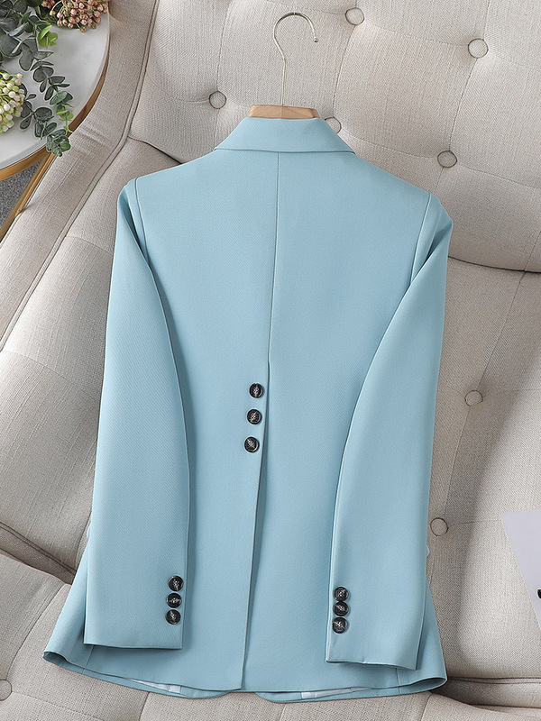 Light Blue Short Blazer for Women, Spring and Autumn Korean Style, Fashionable for Petite Figures, High-End Feel, Trendy Small Suit This Year
