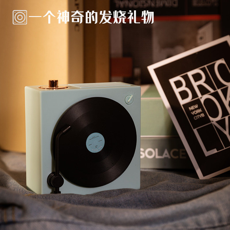 Retro atomic vinyl record wireless bluetooth speaker phonograph small sound cute mini CD player playing one high value girls day gift goddess day creative music sound quality is super good