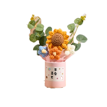 Simulated small sunflower bouquet decorations handmade diy homemade knitting wool teachers day gift