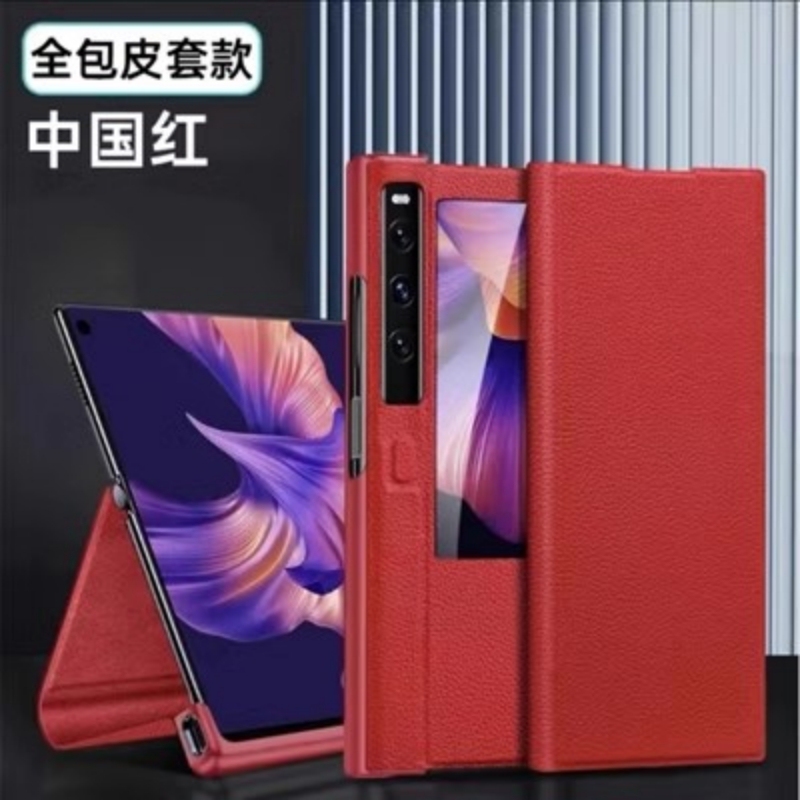 Suitable for Honor Vpurse Phone Case, New Ultra-Thin Foldable Protective Cover, Vpurse Full-Frame Flip Cover, 5g Genuine Leather Business Case, Trendy Women's Model with Magnetic Stand, High-End Honor Case