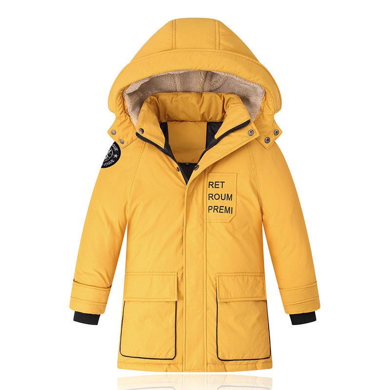 6 Boys 7 Children 8 Mid-length 9 Down Jacket 10 Black Blue Yellow 11 Thickening 12 Big Boys 13 Years Old Cotton Jacket Clothes Winter