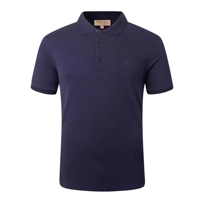 European Bbr Classic Men's Short-Sleeved Polo Shirt Summer Luxury Men's Clothing Pure Cotton Simple Tb War Horse T-Shirt