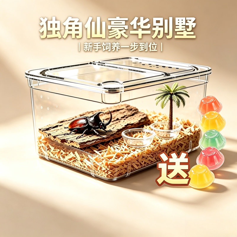 Complete Set of Unicorn Beetle Breeding Box, Adult Beetle Landscaping Breeding Box, Worry-Free Breeding Kit for Mantis Complete Set of Unicorn Beetle Breeding Box, Adult Beetle Landscaping Breeding Box, Worry-Free Breeding Kit for Mantis