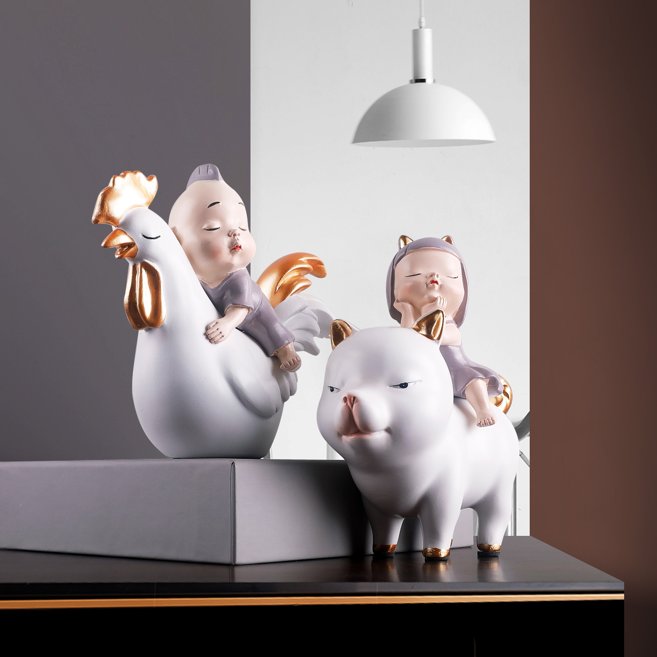 Twelve 12 zodiac ornaments rat dragon dog pig chicken rabbit horse sheep cow monkey tiger cute children and girls birthday gift decorations