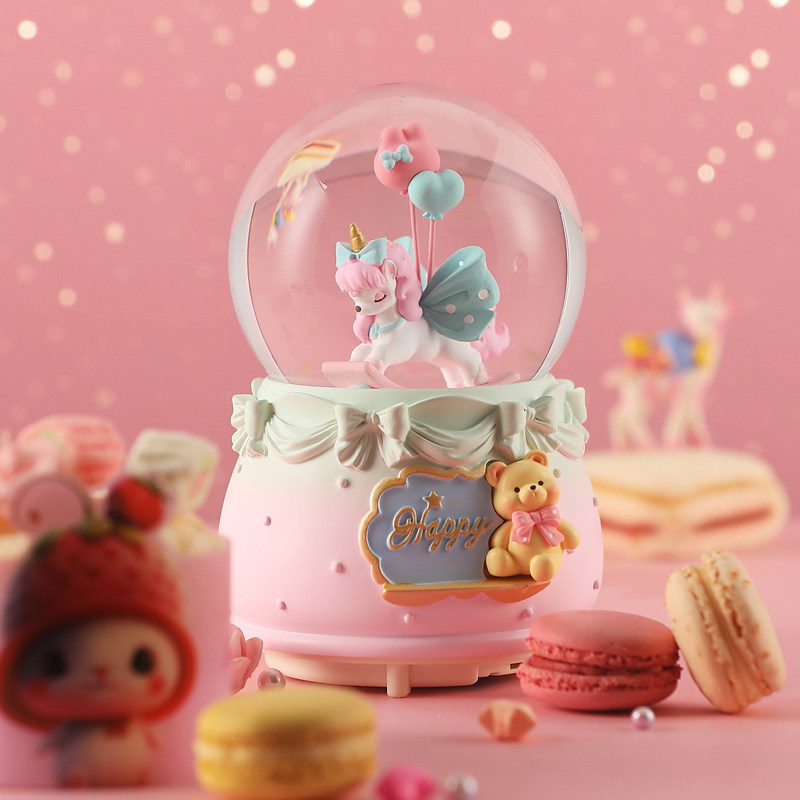 Christmas music box Eight soundboxes Water crystal ball can rotate Trojan horse floating snowflake Children girl boy birthday present-Taobao