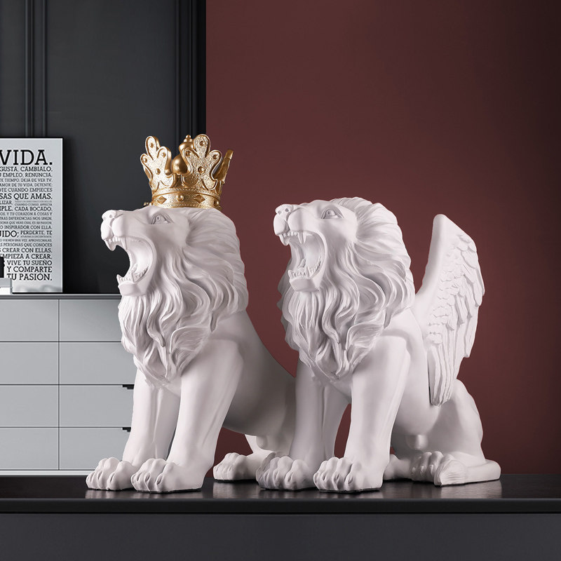 Crown Lion Ornament Nordic Simple Creative Floor Lucky Office Cabinet Living Room Entrance Entrance Decoration Decoration