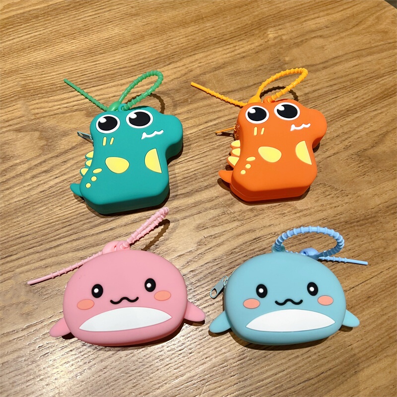 Creative Cartoon Whale Crocodile Coin Purse Keychain Cute Mini Crocodile Bag Student Card Holder Keychain