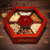 Elegant paulownia solid wood snacks candy box melon seed plate New year dried fruit plate wedding festival wedding festival storage box