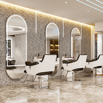 High-end Beauty Hair Shop Mirror Desk With Lamp Hair Salon Special Single-sided Hot Dye Area Floor Mirror Hairdrescher Hair Cut Mirror Tide Store