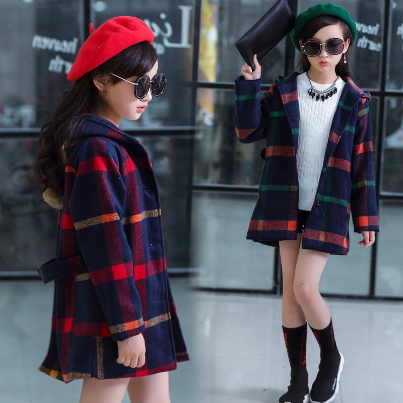 8-year-old 654 spring and autumn 2018 new 7 plaid 9 coat 10 Korean version of the coat for children and girls