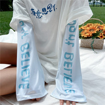 Sunscreen Sleeves Womens Anti-UV Fashion Lady Loose Version Ice Cuff Womens Sleeve Students Summer Ice Silk Breathable