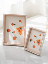 White photo frame swing table advanced senses with print photo 6-inch 8-inch ten inches Like frame Nordic wind woody frame