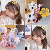 Girl Hair Stirrup Netting Red 2021 New Children Little Girl Press Hair Head Hoop Cute Princess Hair Dressing Woman Treasure Hair Bale