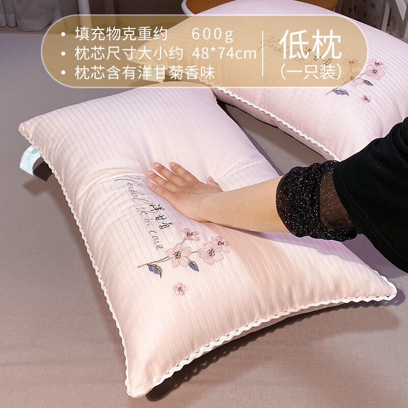 Ultra Soft Pillow Girls Sleeping Comfort Soft Pillow Core Ultra Soft pair Couple couples Home Pillow Core A Single