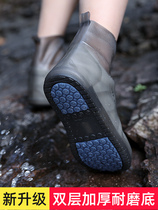 Lower rainy day shoes cover protective sleeve silica gel anti-slip thickened abrasion resistant female section male waterproof rain shoe cover for repeated use