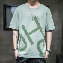 Cotton T-shirt Mens Tide Brand Summer Loose Clothes Cotton base shirt Round Neck Summer Dress Tessels Mens Short Sleeve