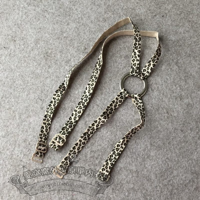 Yêu Wowo Back Crossed Trượt vai dây đeo Sexy Leopard In lại Vòng kim loại hình chữ X Phụ kiện đồ lót vô hình dây áo lót sợi bún