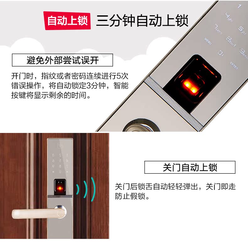 松下指纹锁家用防盗门智能电子锁识别感应锁密