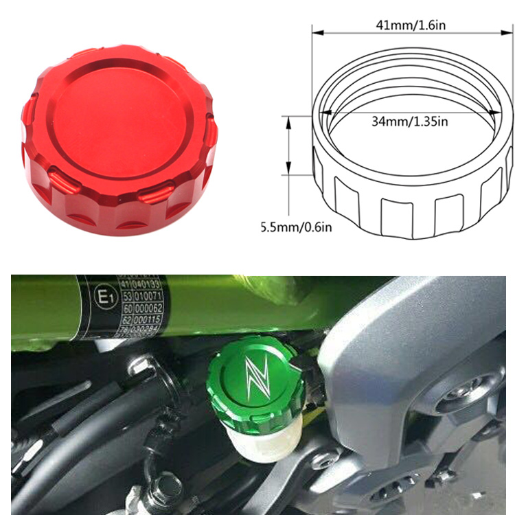 Suitable for Kawasaki ZX-6R 636 ZX-10R modified CNC rear brake pump cover Brake oil pot cover Oil cup cover