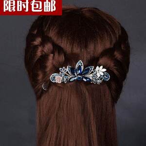 头饰韩国发夹成人优雅发饰顶夹发卡水晶夹子马