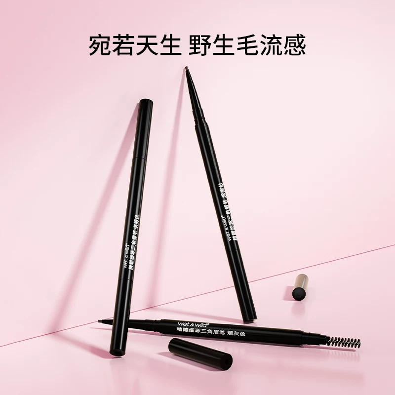 Карандаш для бровей Wet n Wild, треугольный, тёмно-коричневый, двухсторонний карандаш