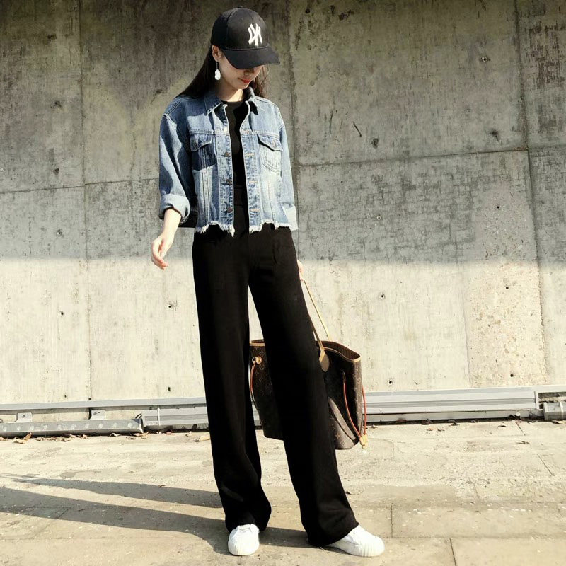Pregnant women's wide-leg pants spring and autumn loose straight pants outer wear fashion spring casual drape mopping trousers spring tide