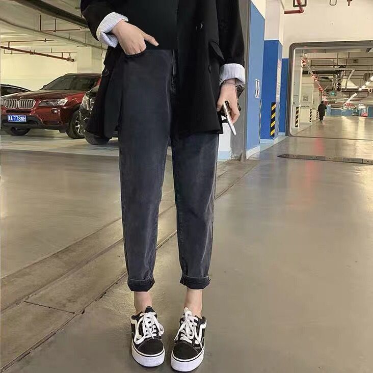 Maternity jeans harem pants autumn and winter 2020 new fashion mom loose casual rib pants wide leg daddy pants winter clothes