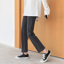 Pregnant Woman Pants External Wear Jeans Fashion Tobelly 90% Pants Autumn Clothing Straight Cylinder Casual Loose Pregnant Woman Haren Pants Tide