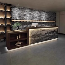 Chinese retro B&B hotel fake stone front desk restaurant cashier desk tea house ear foot bath bar company reception desk