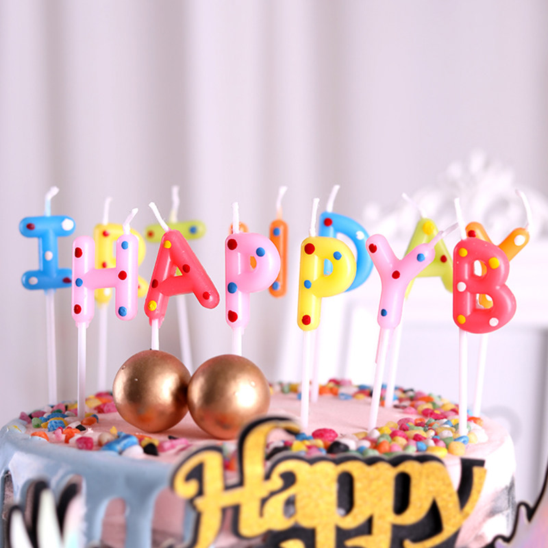 Birthday Candle Cute little baby year-old creative romantic party Smoke-free Hapy letter candle Cake decoration