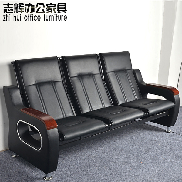 Office sofa coffee table combination set meeting manager reception room business three-person imitation leather small office sofa
