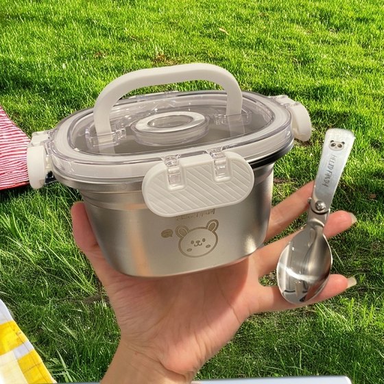 不锈钢保鲜盒便携外出野餐密封水果盒便当盒小学生饭盒冰箱收纳盒