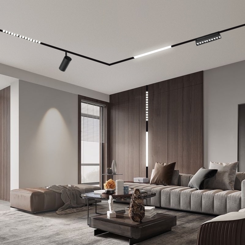 Graffiti intelligent wireless intelligent dimming double color temperature magnetic attraction track lamp without main lamp embedded in illuminated Led cylinder spotlight
