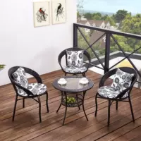 Wicker ghế ngoài trời bàn và ghế ô kết hợp sân ngoài trời bàn ghế ngoài trời đồ nội thất giải trí ngoài trời ban công chỗ ngồi ba mảnh bàn ghế ăn ngoài trời